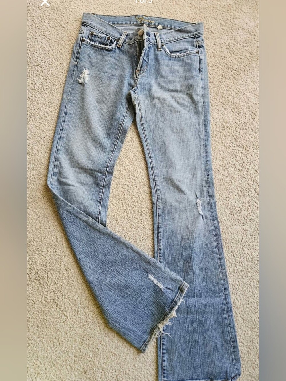 bebe Light Blue Distressed Low Rise